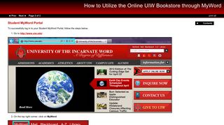 Student MyWord Portal - UIW.edu