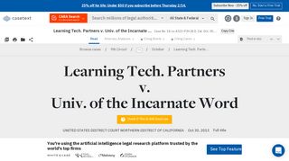 Learning Tech. Partners v. Univ. of the Incarnate Word, Case No. 14 ...