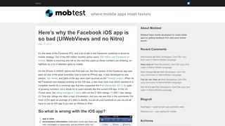 Here's why the Facebook iOS app is so bad (UIWebViews and no Nitro)