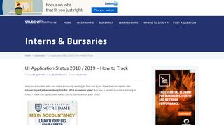 UJ Application Status 2018 / 2019 – How to Track – StudentRoom.co.za
