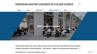 UJM student intranet – European Master's Degrees in Colour Science