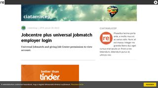 Jobcentre plus universal jobmatch employer login - ciatamlicep