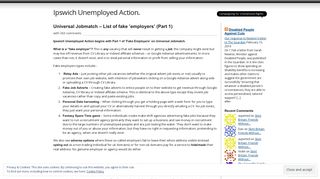 Universal Jobmatch – List of fake 'employers' (Part 1) | Ipswich ...