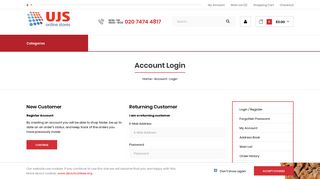 Account Login - UJS Online store