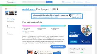 Access ujulink.com. Front page - UJ Ulink