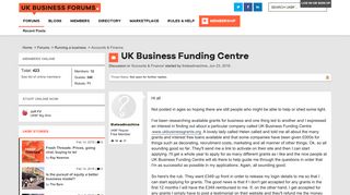 UK Business Funding Centre | UK Business Forums