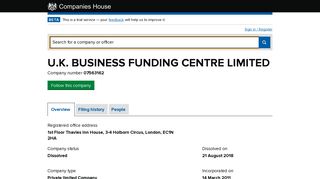 U.K. BUSINESS FUNDING CENTRE LIMITED - Overview (free ...