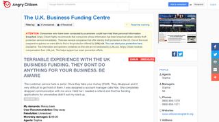 Angry Citizen | The U.K. Business Funding Centre has 2 complaints