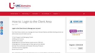 How to: Login to the Client Area – UKC - UK Cheapest