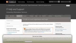 Google account registration and login — IT Help and ... - uis.cam.ac.uk