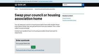 Swap your council or housing association home - GOV.UK
