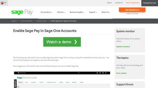 Enable Sage Pay in Sage One Accounts - Sage Pay