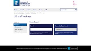 UK staff look-up - The University of Nottingham
