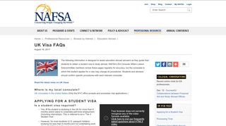 UK Visa FAQs | NAFSA