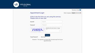 Schedule an Appointment - VFS : Registered Login - VFS Global
