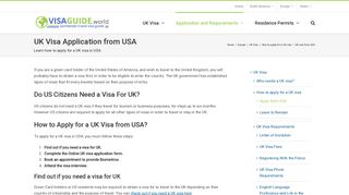 Apply for UK Visa From USA - Green Card Holders and US Citizens