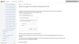 How To Log In To CPanel Outside Of CHI - UK2.net - UK2.net ...