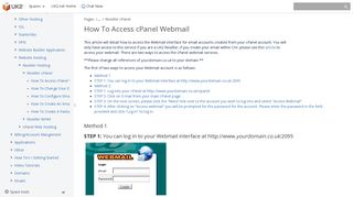 How To Access cPanel Webmail - UK2.net - UK2.net Knowledgebase