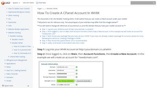 How To Create A CPanel Account In WHM - UK2.net - UK2.net ...