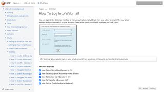 How To Log Into Webmail - UK2.net - UK2.net Knowledgebase