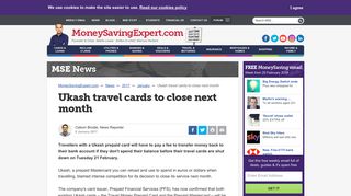 Ukash travel cards to close next month - Money Saving Expert