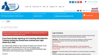 Asbestos Training E-Learning Login | Asbestos Training LTD