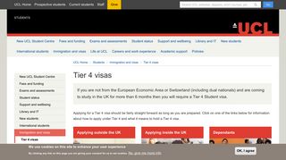 Tier 4 visas | Students - UCL - London's Global University