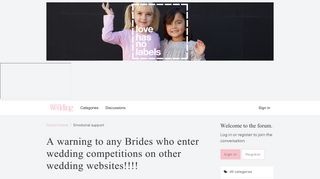 A warning to any Brides who enter wedding competitions on other ...