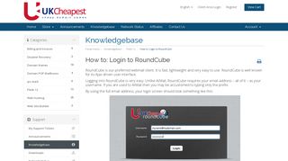 How to: Login to RoundCube - Knowledgebase - UK-Cheapest.co.uk