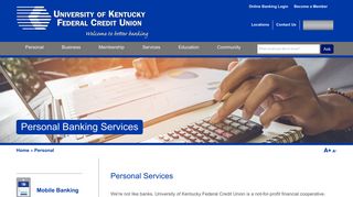 Personal Banking Services | University of Kentucky Federal Credit Union