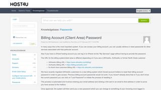 Billing Account (Client Area) Password - Powered by Kayako Help ...