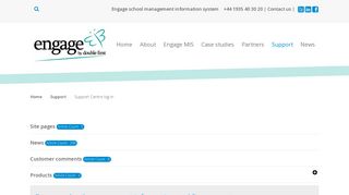 Support Centre log in - Engage school management information system