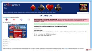 UK Lottery Live Bonus Codes and Review by NoLuckNeeded.com