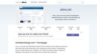 Ukmx.net website. Ukmailexchange.com > homepage.
