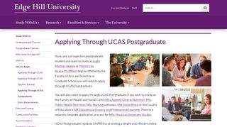 Applying Through UCAS Postgraduate - Edge Hill University