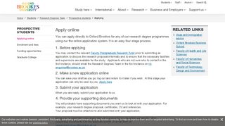 Apply online - Oxford Brookes University
