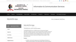 MyUKZN App – Information and Communication Services