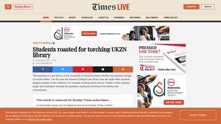 Students roasted for torching UKZN library - TimesLIVE
