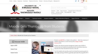 Moodle Gets Thumbs Up from Students – University of ... - UKZN
