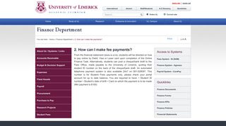 2. How can I make fee payments? | University of Limerick