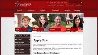 Apply Now | University of Louisiana at Lafayette