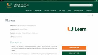 ULearn - University of Miami Information Technology