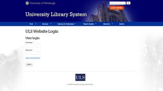 ULS Website Login | University Library System (ULS)