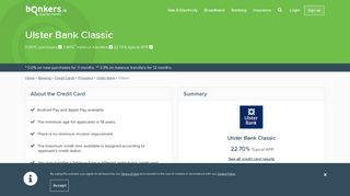 Ulster Bank - Classic Credit Card | bonkers.ie