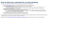How to claim your cash-back for an online booking - Ulster Bank