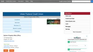 Ulster Federal Credit Union - Kingston, NY - Credit Unions Online