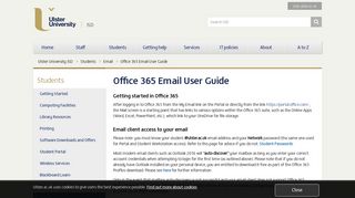 Office 365 Email User Guide - Ulster University ISD