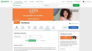 Ulta Beauty Employee Benefits and Perks | Glassdoor