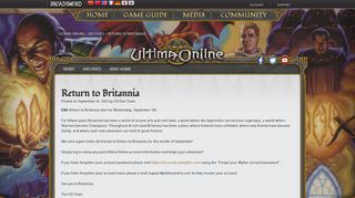 Return to Britannia – Ultima Online