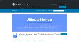 Ultimate Member – User Profile & Membership Plugin | WordPress.org